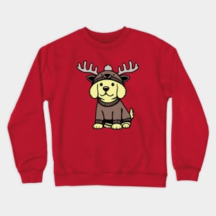 Puppy Reindeer Crewneck Sweatshirt